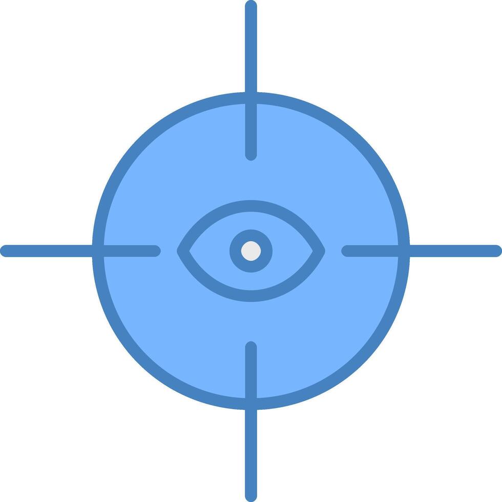 Spyhole Line Filled Blue Icon vector