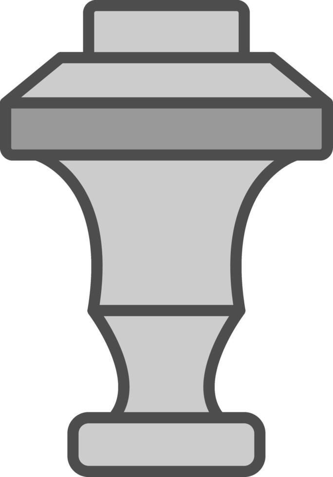 Curtain Top Line Filled Greyscale Icon Design vector