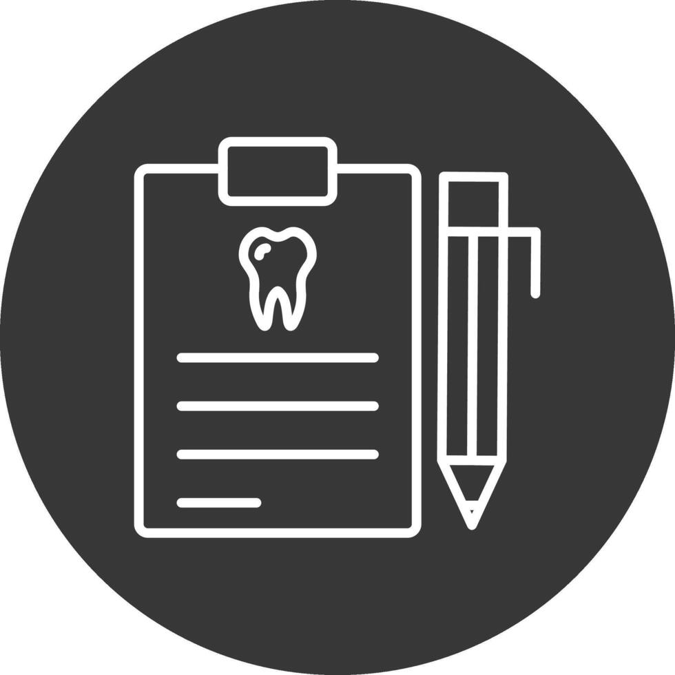 Dental Report Line Inverted Icon Design vector