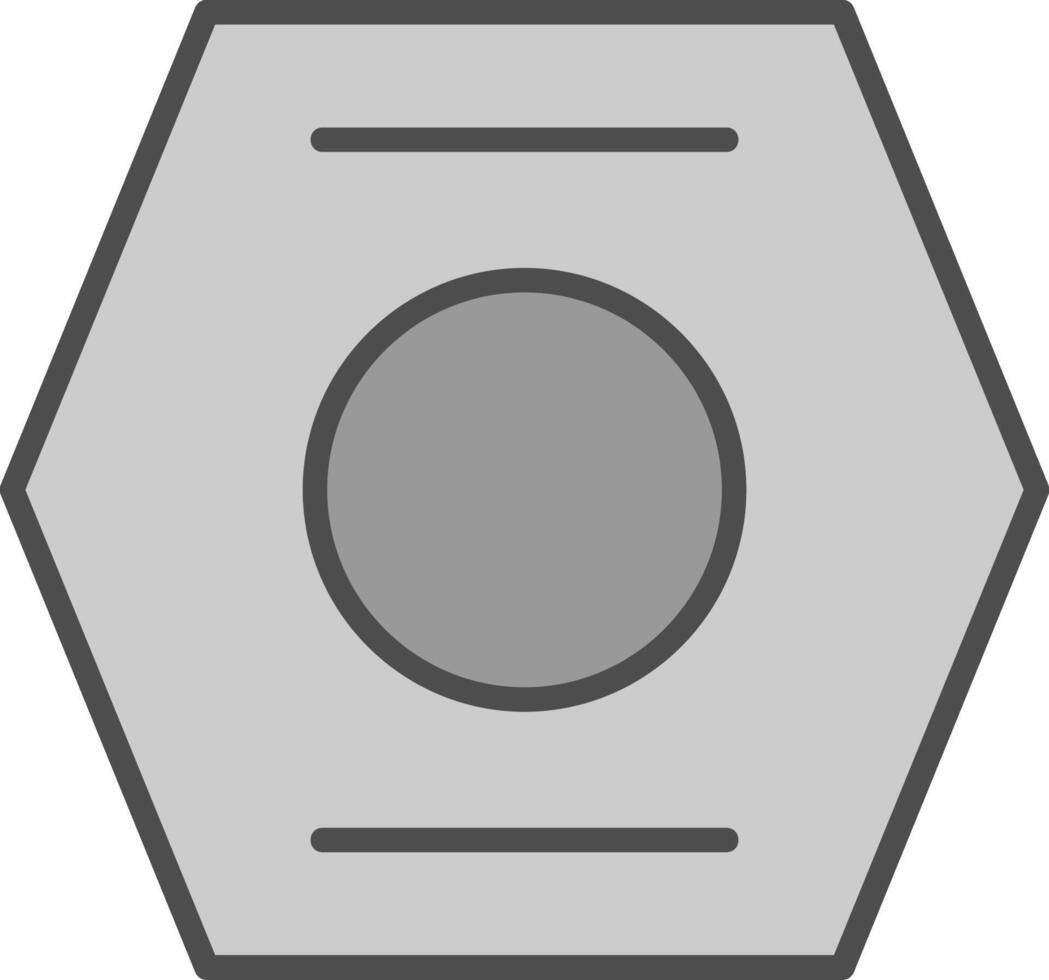 Nut Line Filled Greyscale Icon Design vector