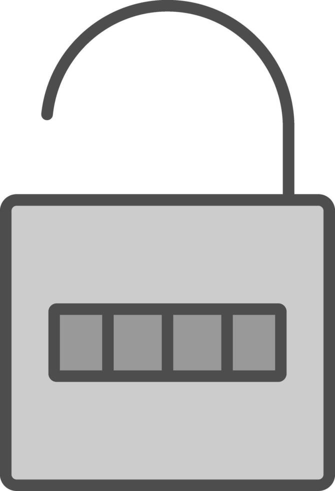 Lock Line Filled Greyscale Icon Design vector