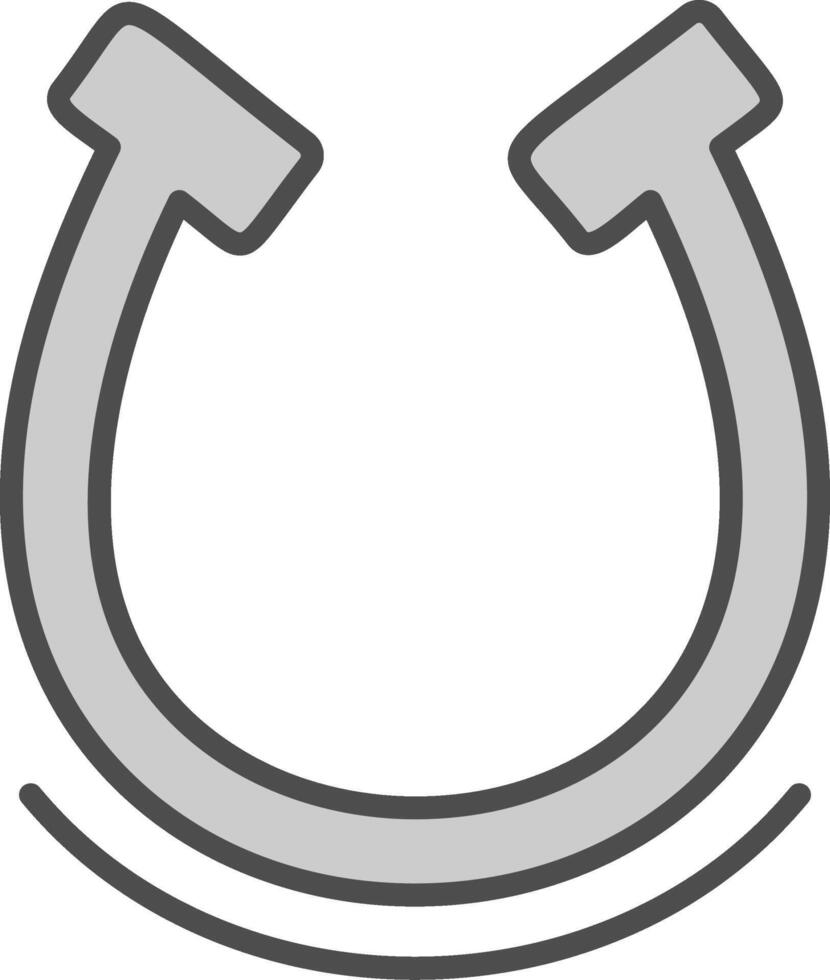 Horseshoe Line Filled Greyscale Icon Design vector