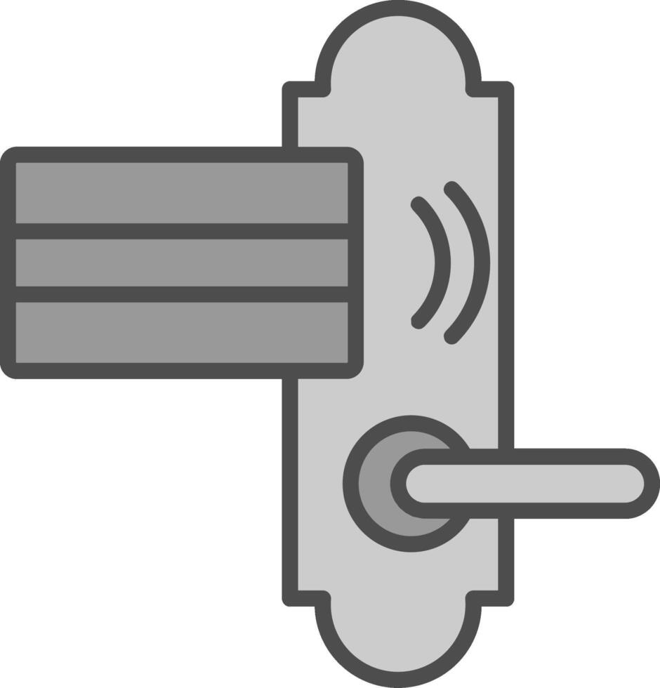 Door Lock Line Filled Greyscale Icon Design vector