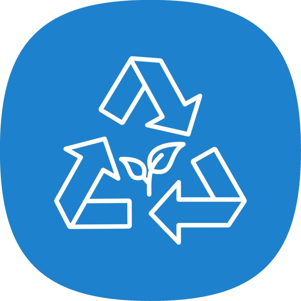 Recycling Line Curve Icon Design vector