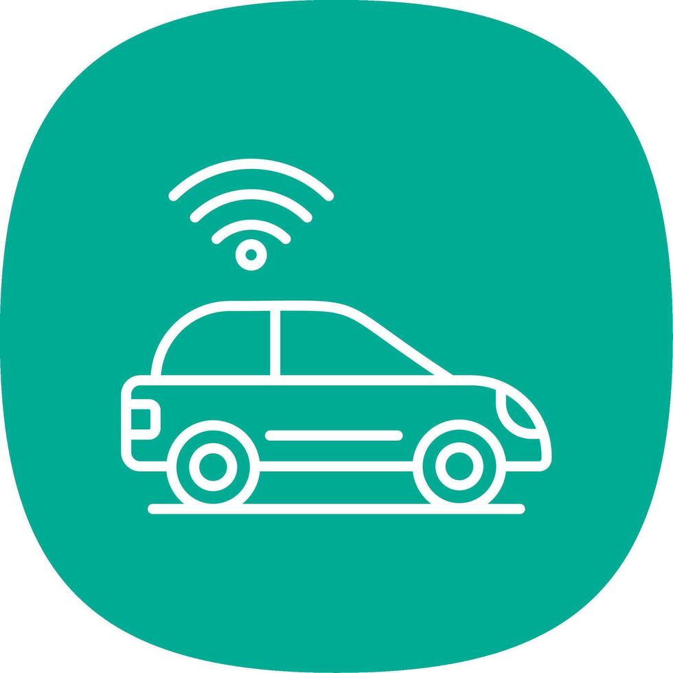Smart Car Line Curve Icon Design vector