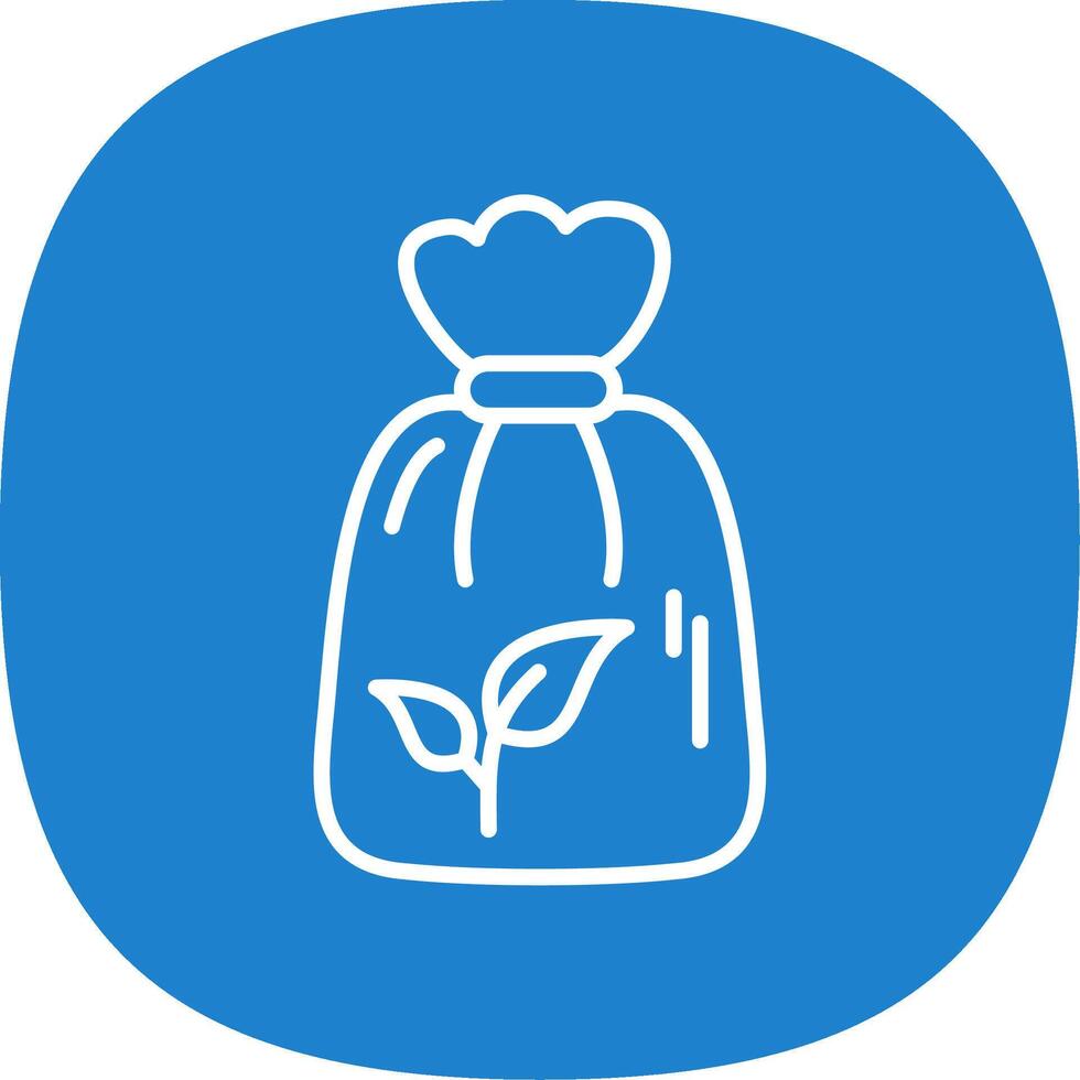 Bio Garbage Bag Line Curve Icon Design vector