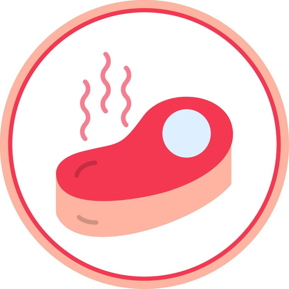 Steak Flat Circle Icon vector
