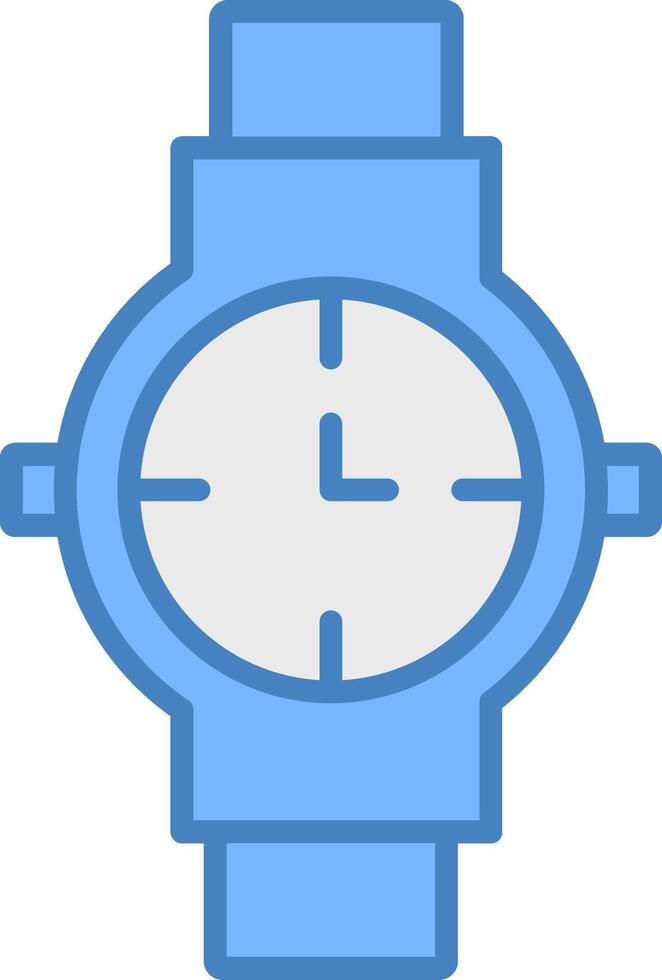 Watch Line Filled Blue Icon vector