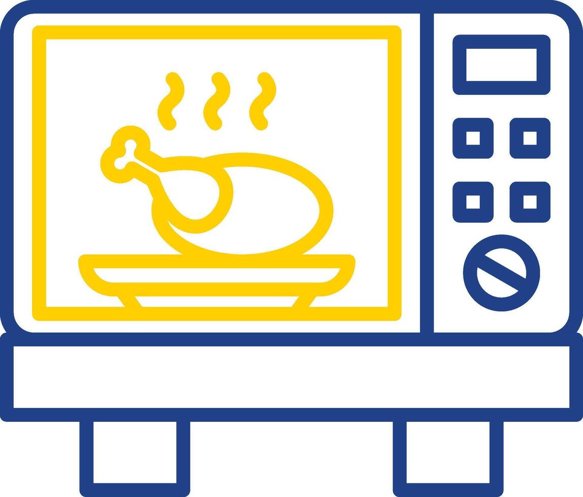 Roast Line Two Colour Icon Design vector