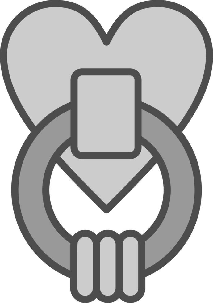 Door Knocker Line Filled Greyscale Icon Design vector