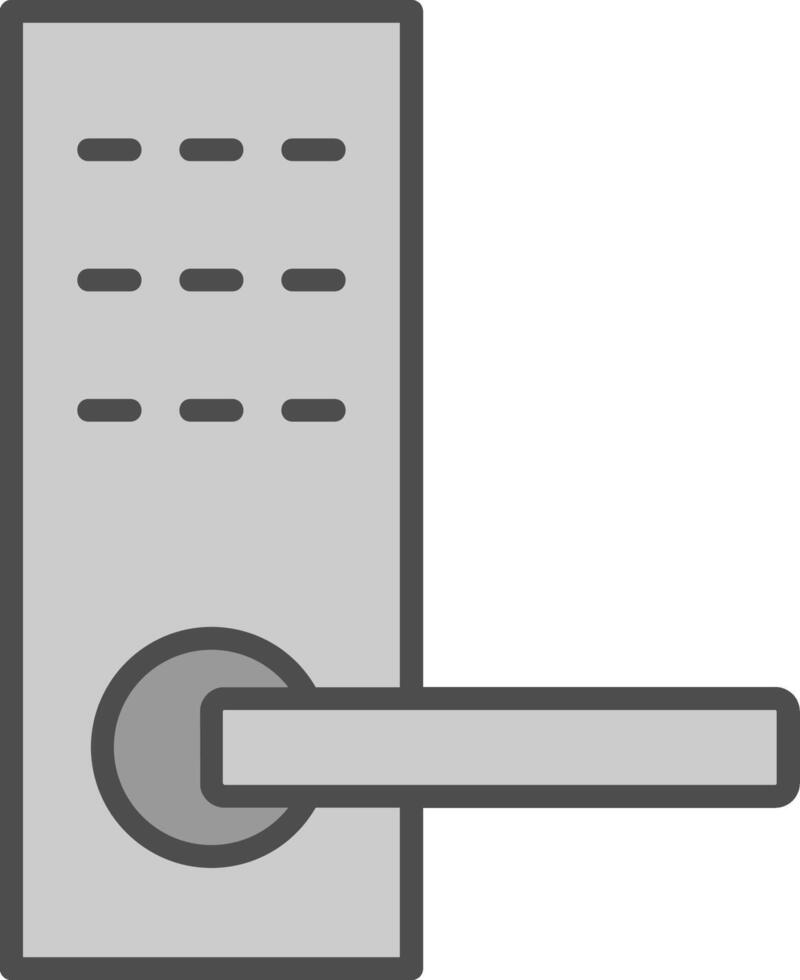 Door Handle Line Filled Greyscale Icon Design vector