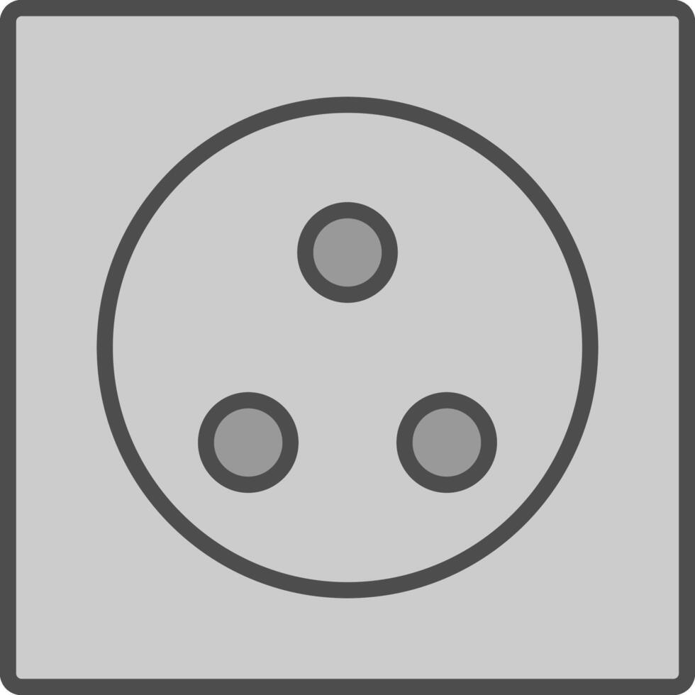 Wall Plug Line Filled Greyscale Icon Design vector