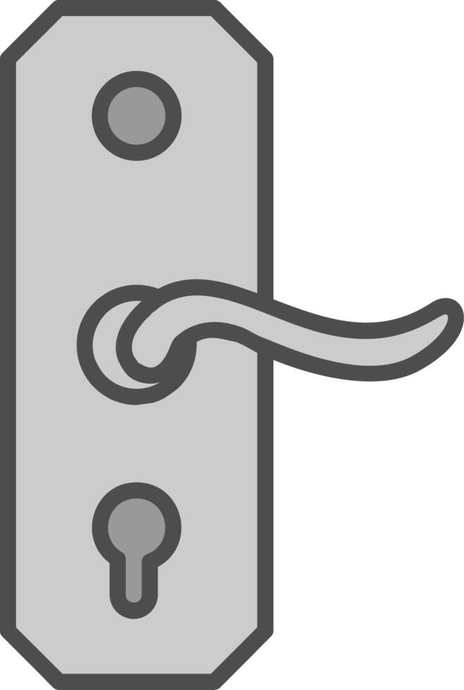 Door Handle Line Filled Greyscale Icon Design vector