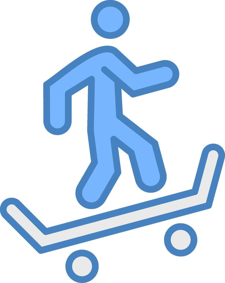 Skateboarding Line Filled Blue Icon vector