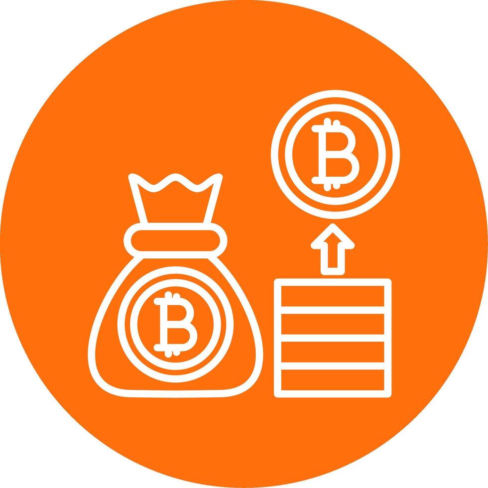 Bitcoin Multi Color Circle Icon vector