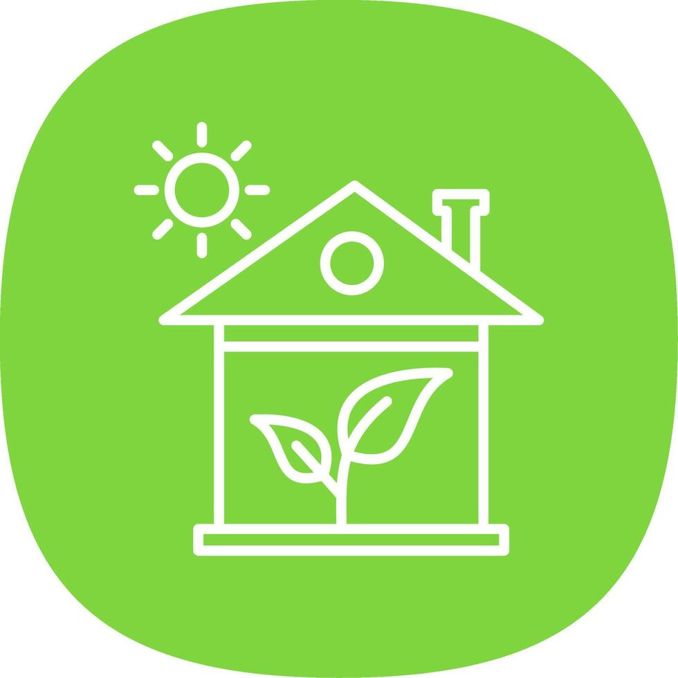 Green House Line Curve Icon Design vector