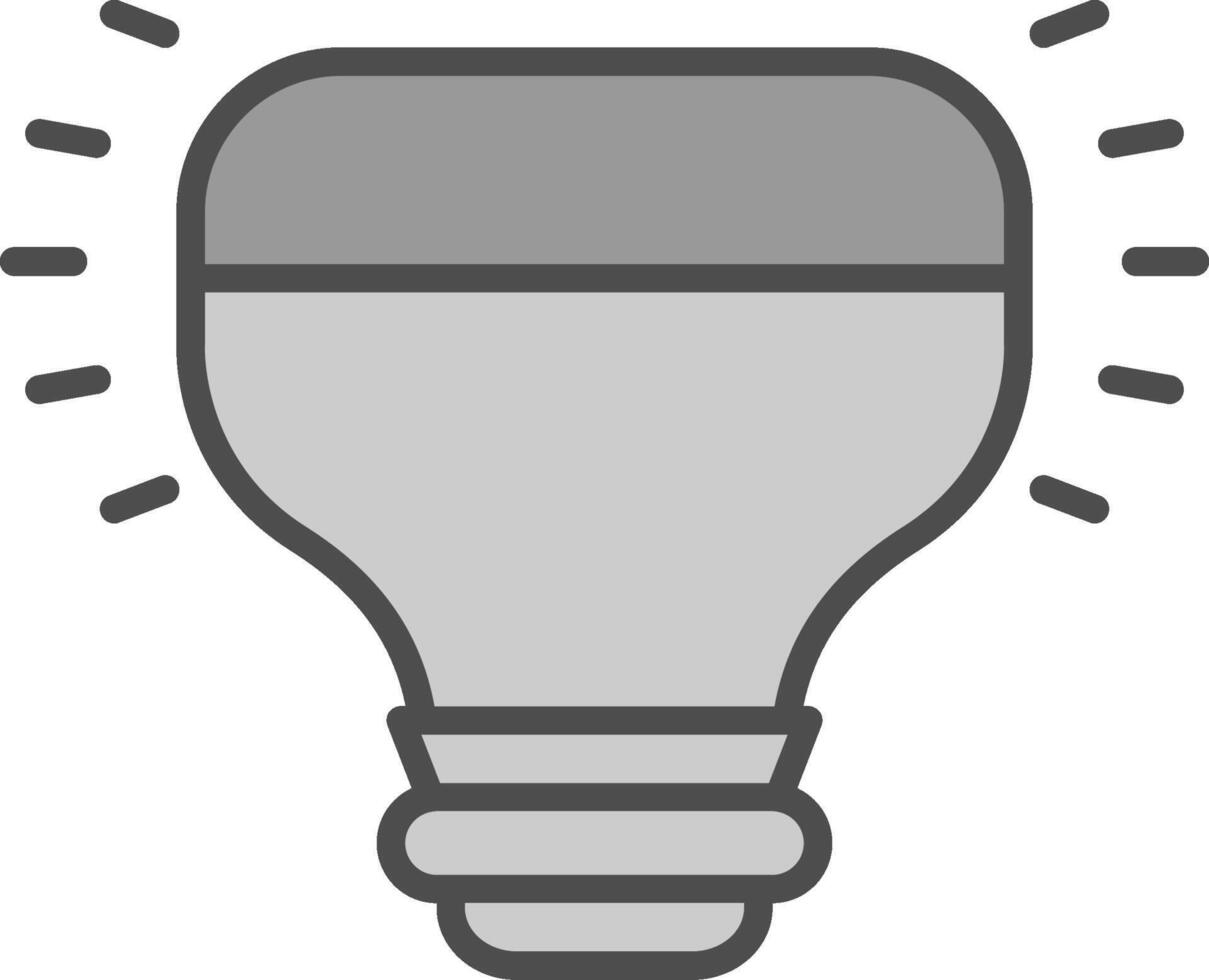 Light Bulb Line Filled Greyscale Icon Design vector