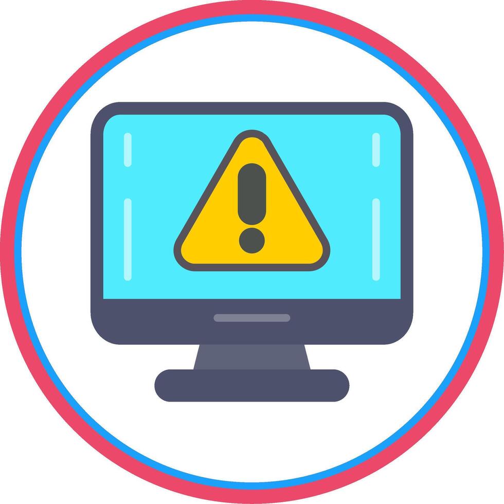 Computer Flat Circle Icon vector
