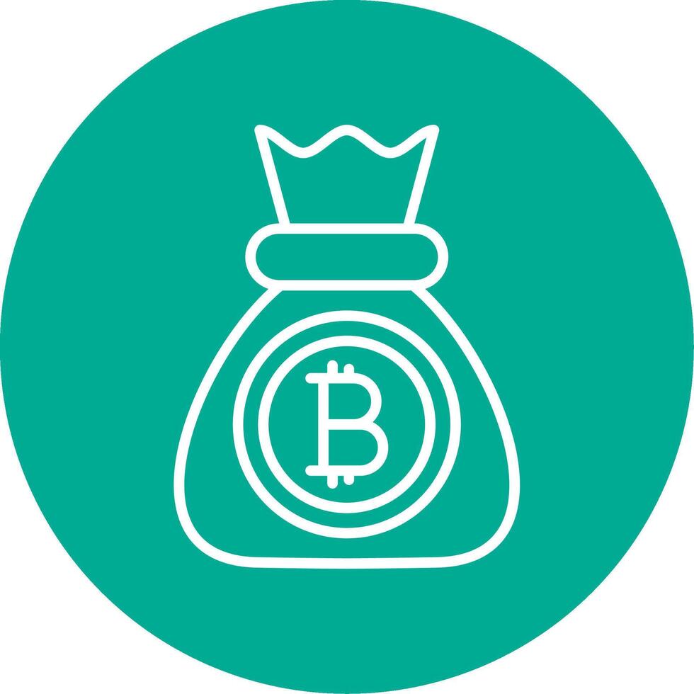 Bitcoin Multi Color Circle Icon vector