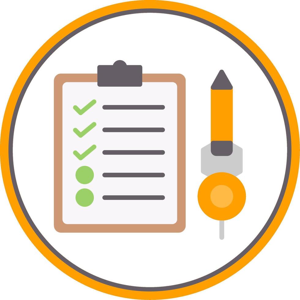 Check List Flat Circle Icon vector