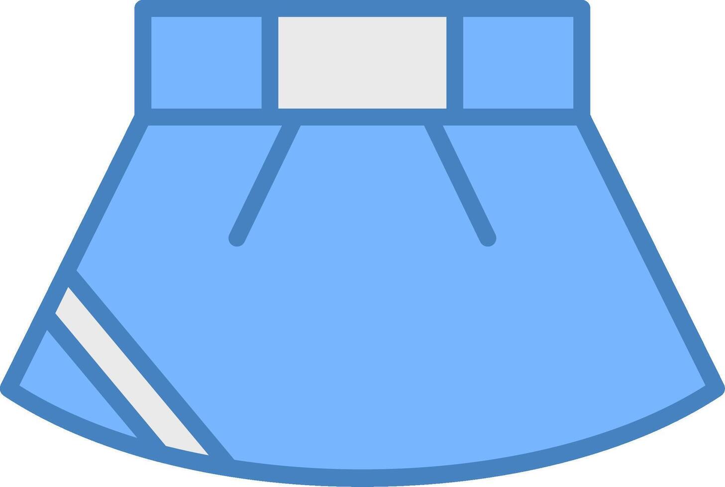 Skirt Line Filled Blue Icon vector