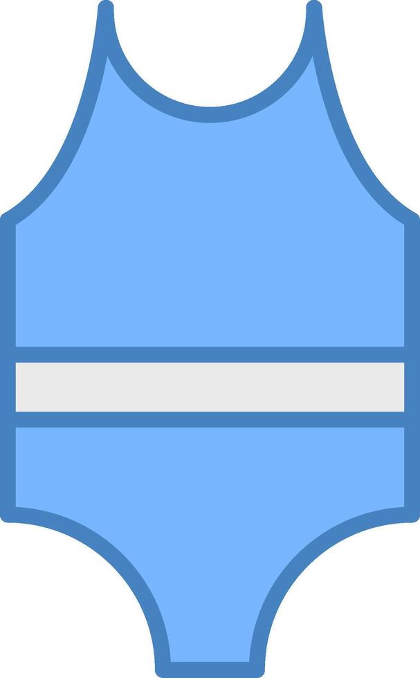 Swimsuit Line Filled Blue Icon vector