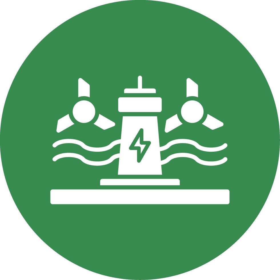 Tidal Power Multi Color Circle Icon vector