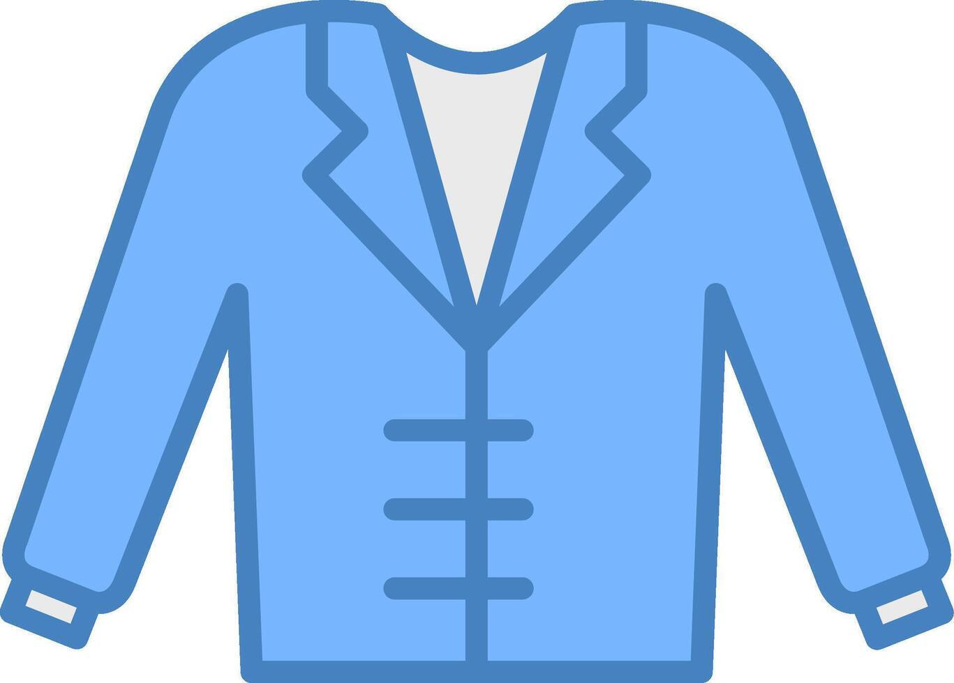 Coat Line Filled Blue Icon vector