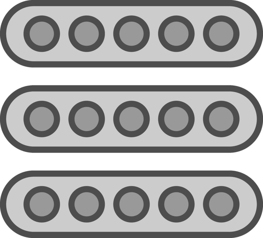 Led Light Line Filled Greyscale Icon Design vector