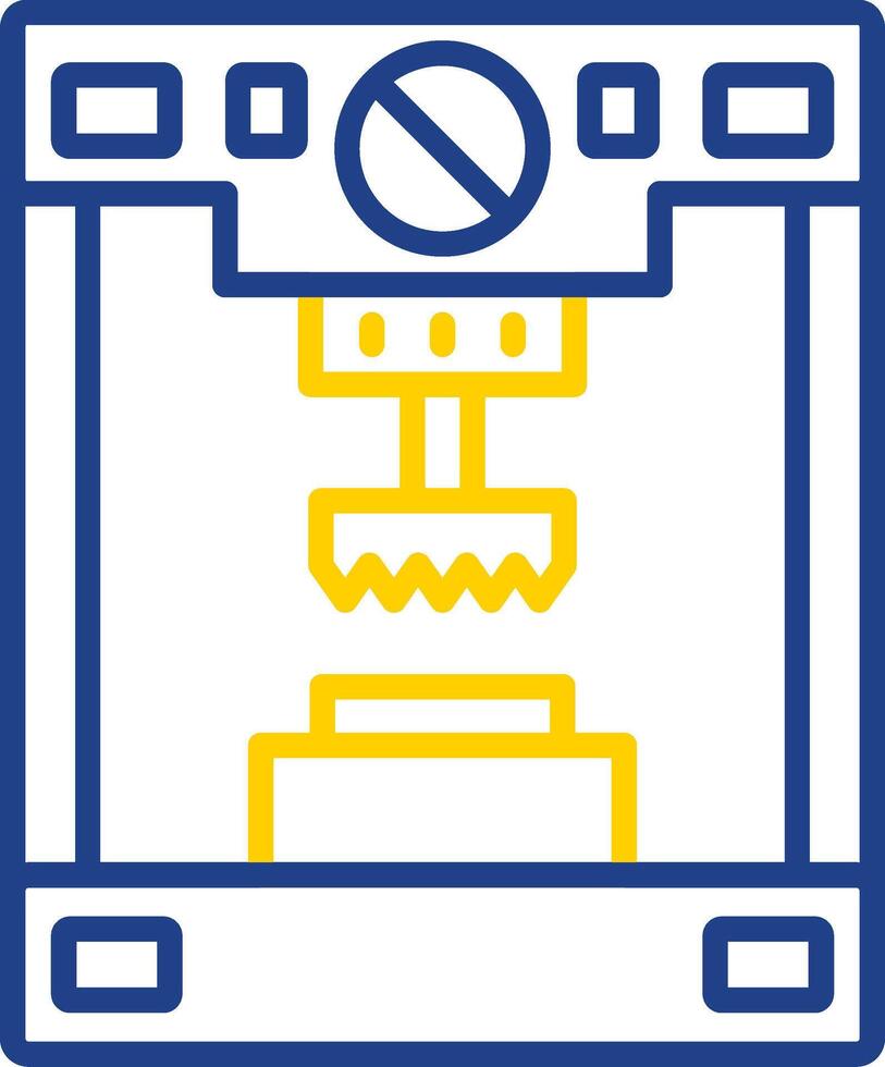 Press Machine Line Two Colour Icon Design vector
