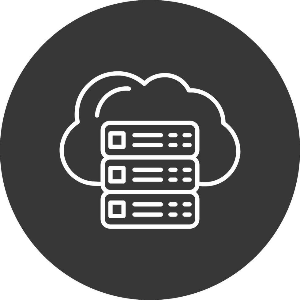 Cloud Servers Line Inverted Icon Design vector