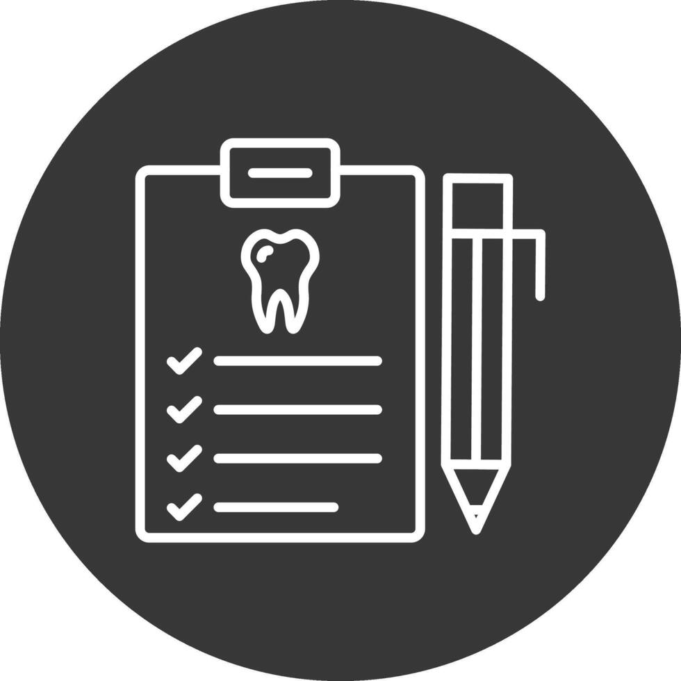 Dental Report Line Inverted Icon Design vector