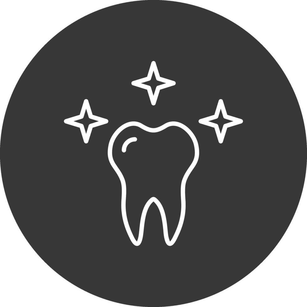 Healthy Tooth Line Inverted Icon Design vector