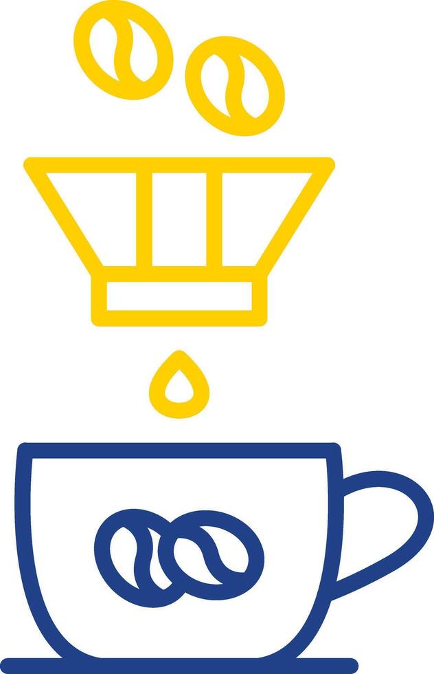 Coffee Filter Line Two Colour Icon Design vector