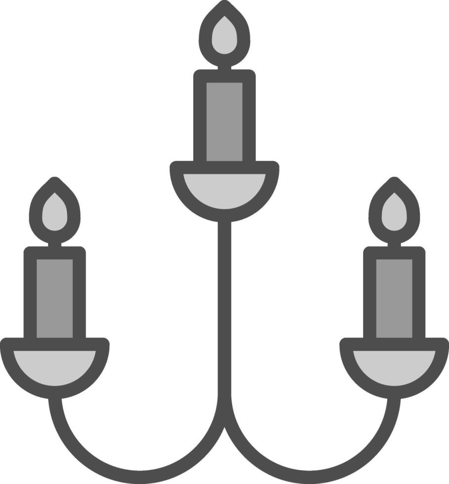 Candelabrum Line Filled Greyscale Icon Design vector