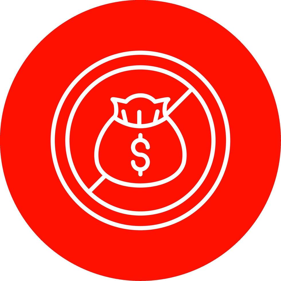 No Money Multi Color Circle Icon vector