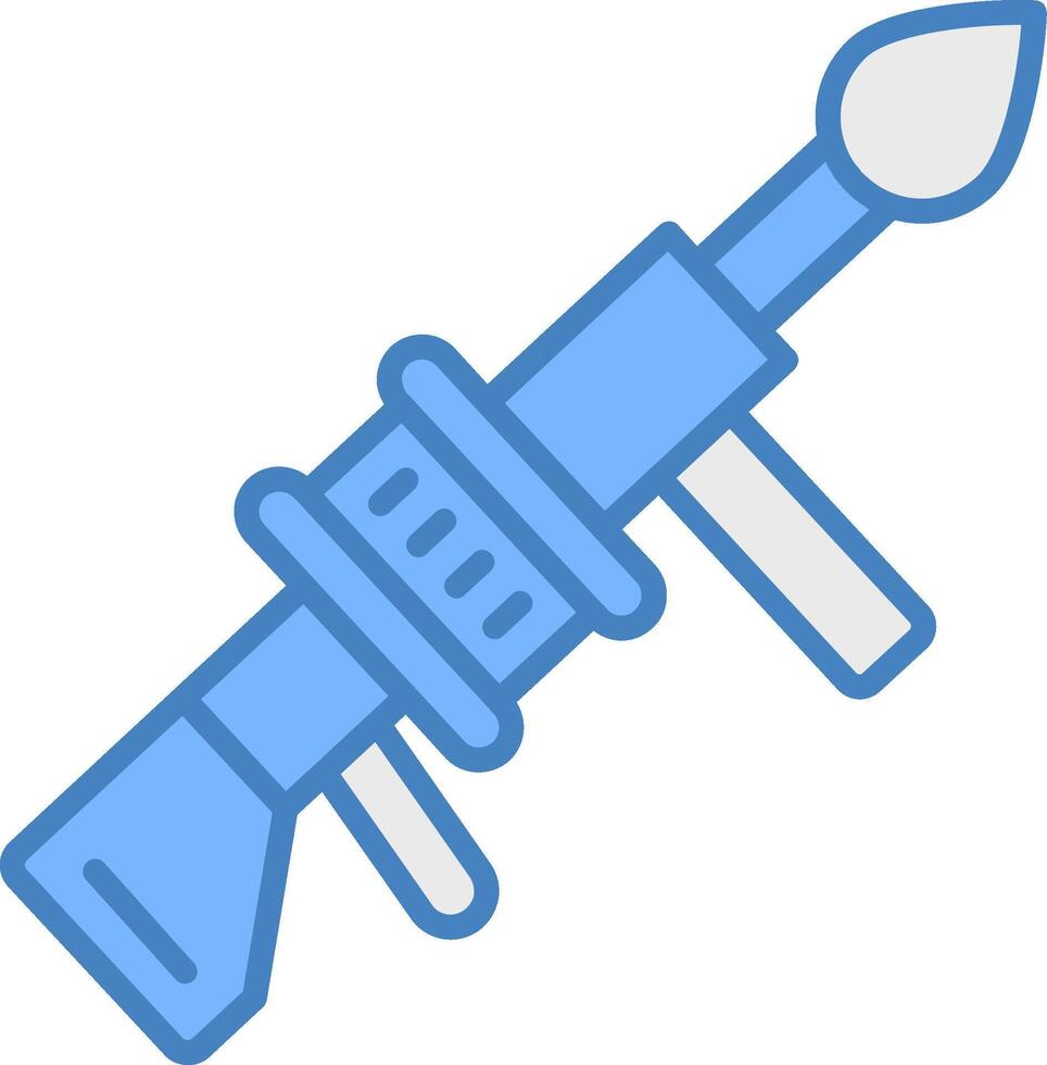 Grenade Launcher Line Filled Blue Icon vector