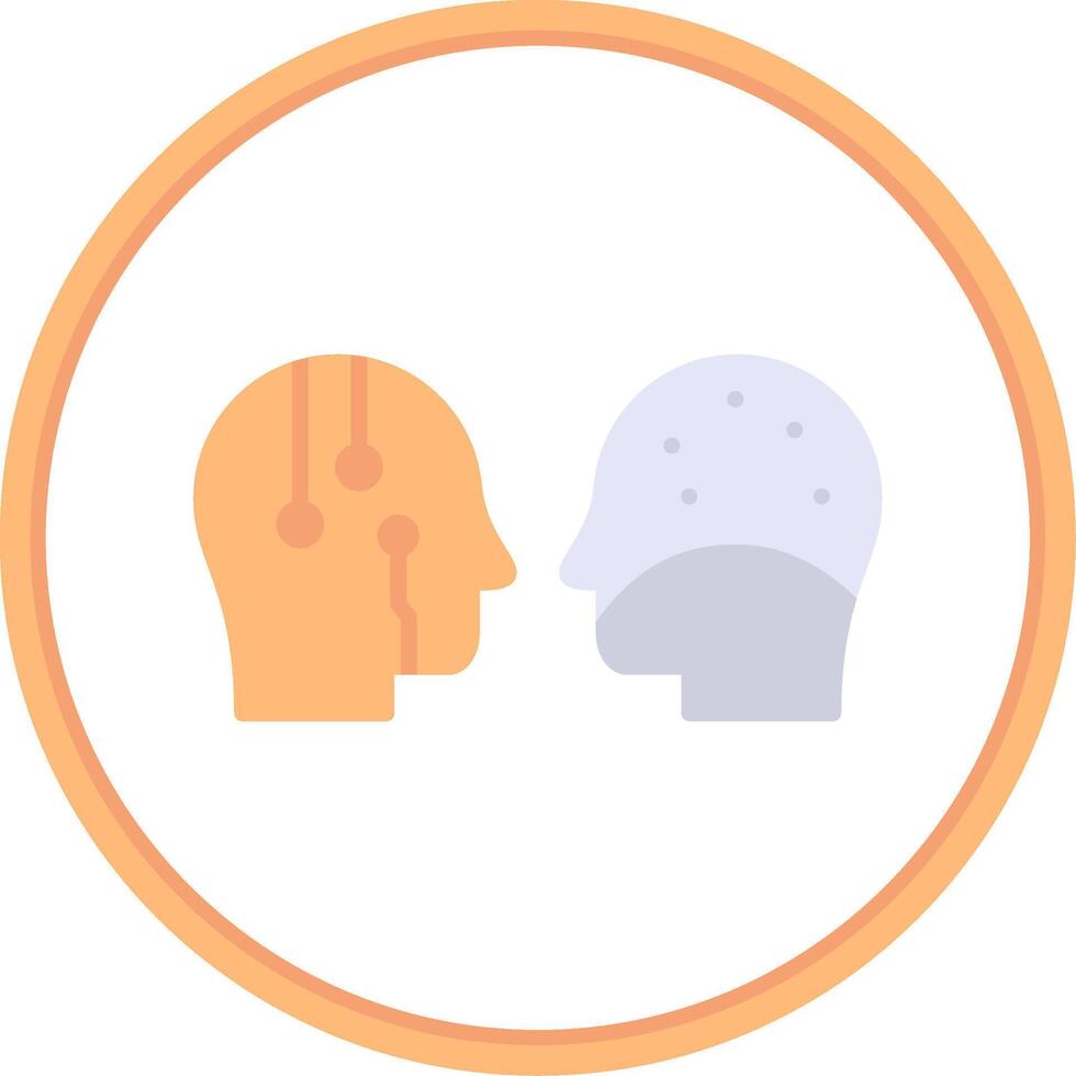 Turing Test Flat Circle Icon vector