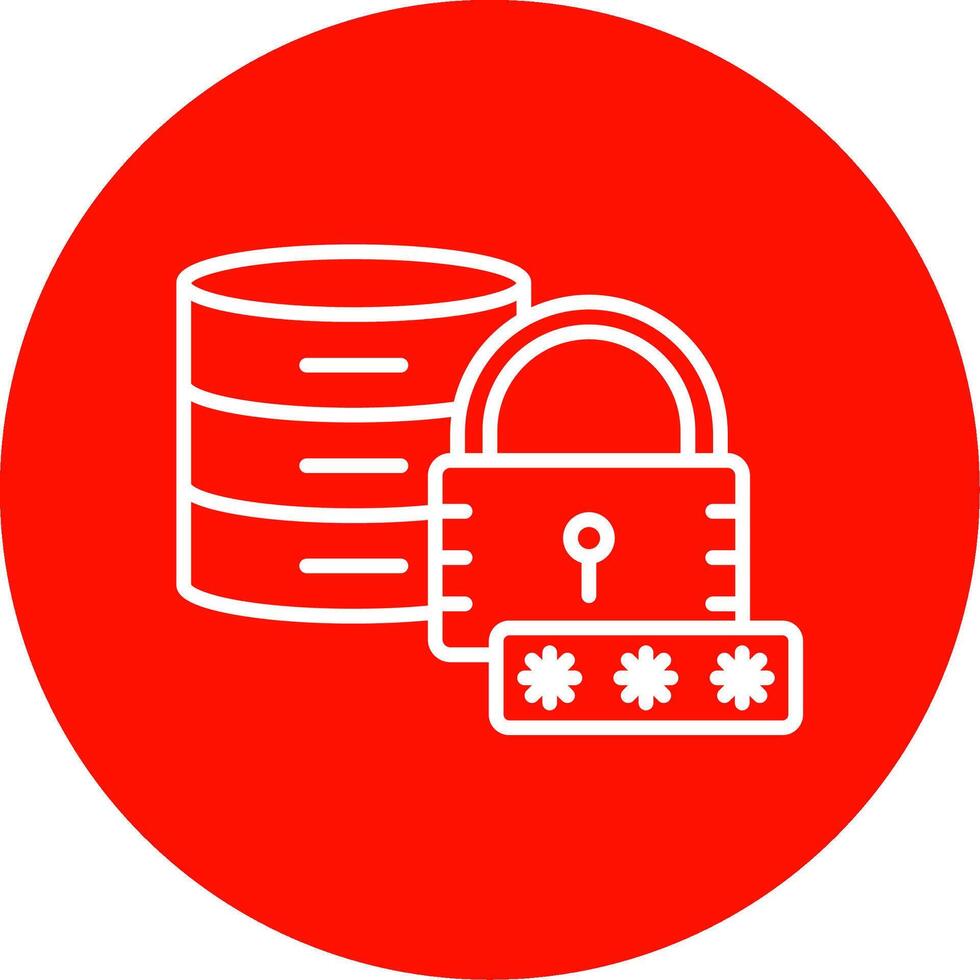 Secured Database Multi Color Circle Icon vector