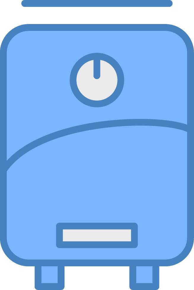 Water Heater Line Filled Blue Icon vector