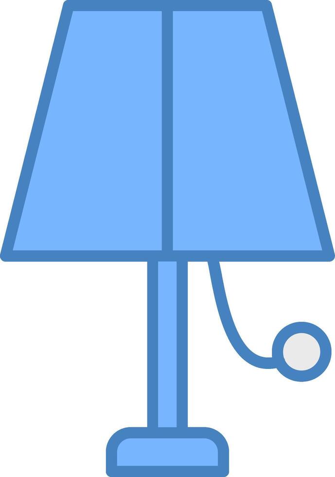 Lamp Line Filled Blue Icon vector