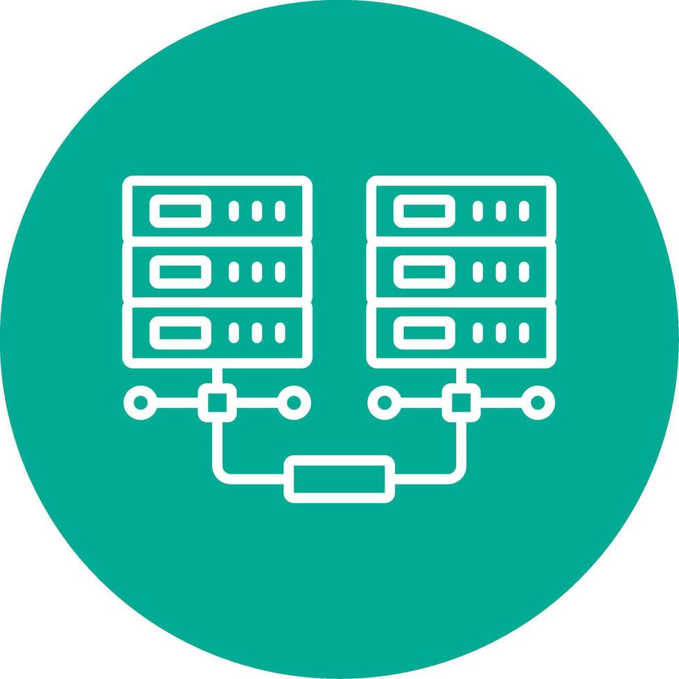 Data Network Multi Color Circle Icon vector