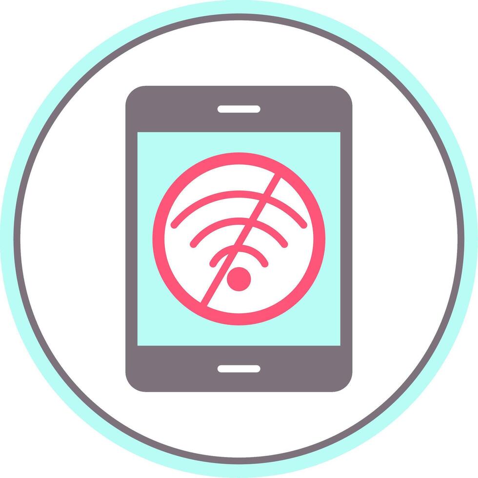 No Internet Flat Circle Icon vector
