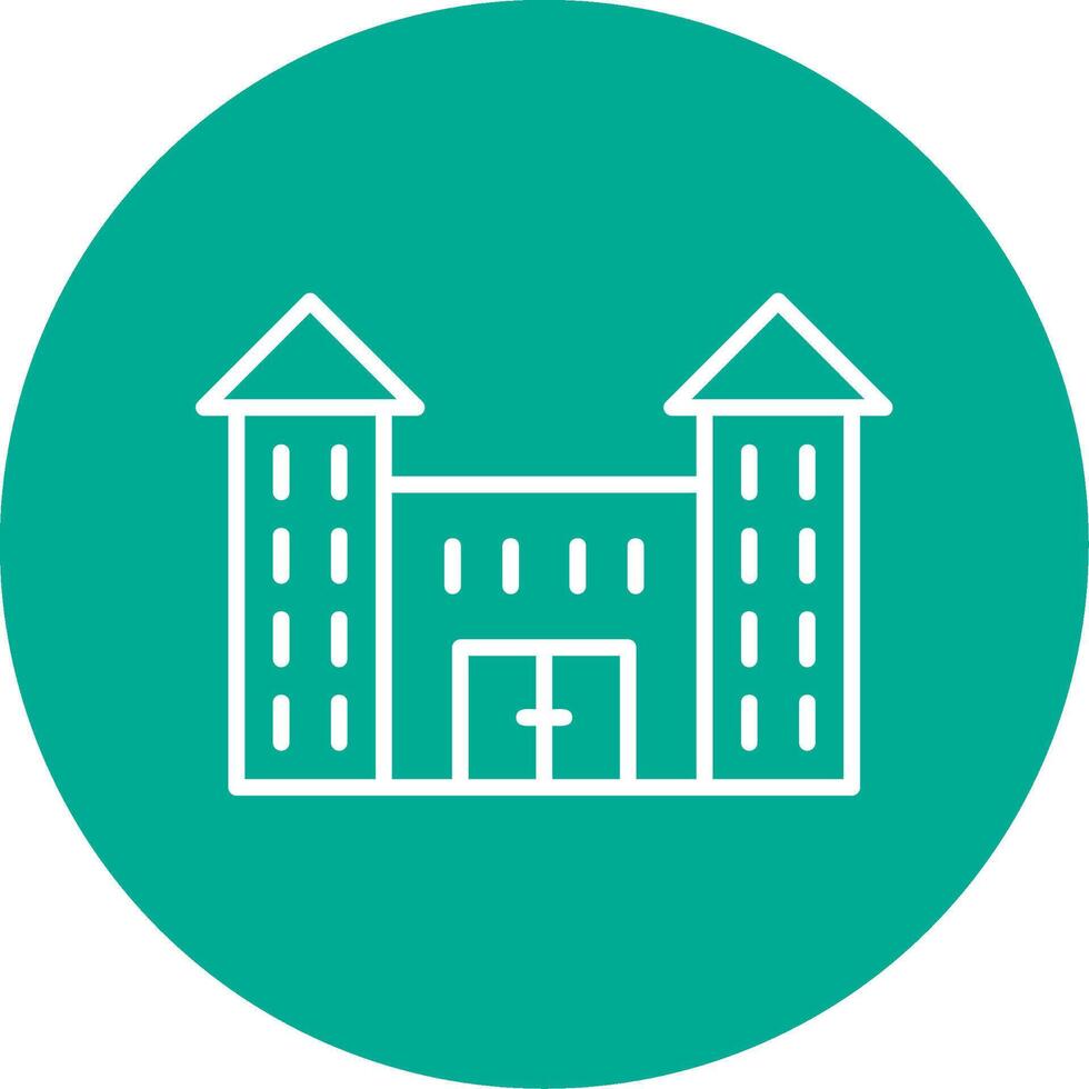 Victorian House Multi Color Circle Icon vector