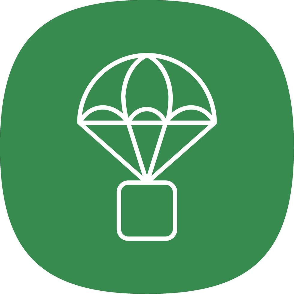 Parachute Line Curve Icon Design vector