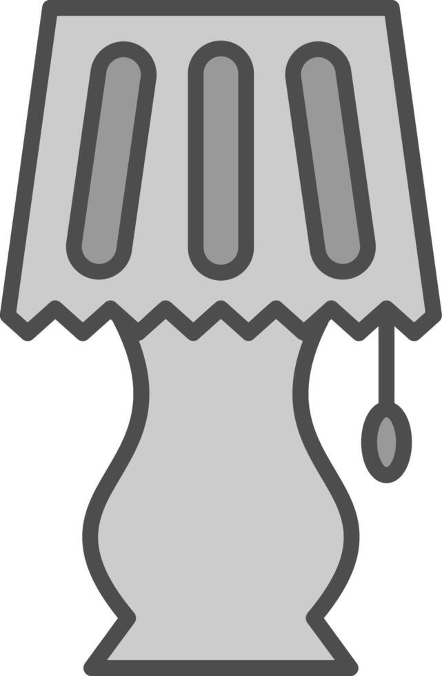 lámpara línea lleno escala de grises icono diseño vector