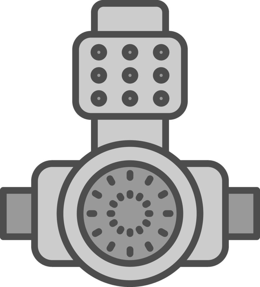 Head Light Line Filled Greyscale Icon Design vector