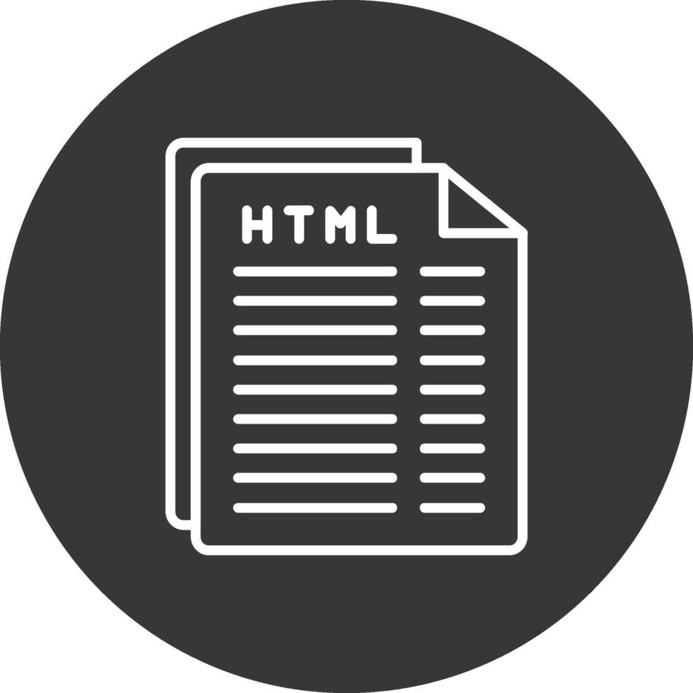 html archivo línea invertido icono diseño vector