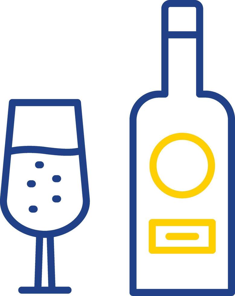 Wine Bottle Line Two Colour Icon Design vector