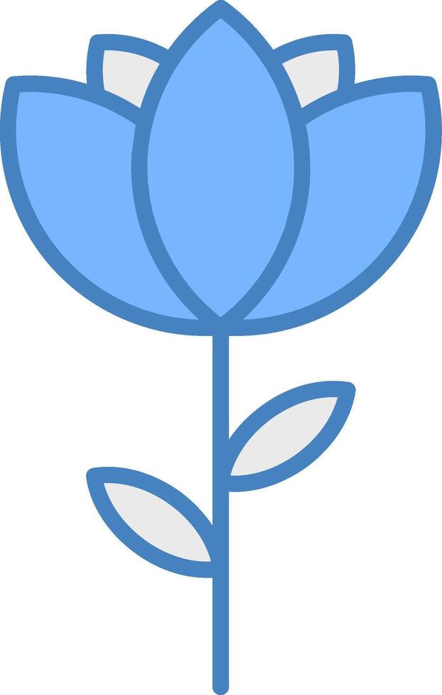 Flower Line Filled Blue Icon vector